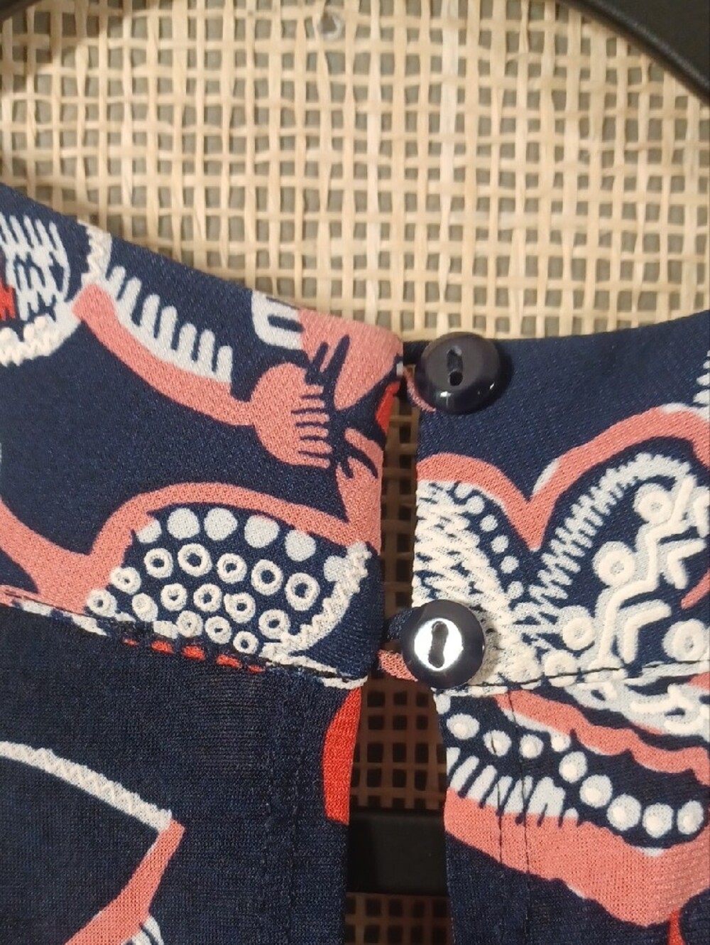 Enfocus Studio Navy Maxi Dress with Coral and White Floral Print - Picture 11 of 11